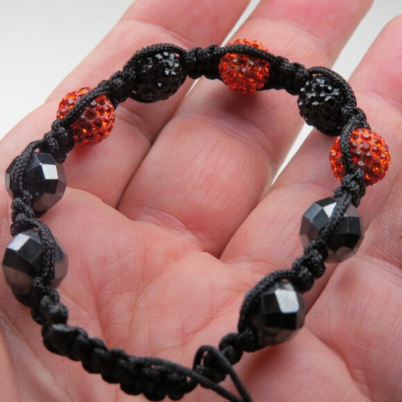 $300 Pink 10mm Crystal Beads Hematite Bracelet Hand Made 7 to 9" adjustable - Picture 3 of 4